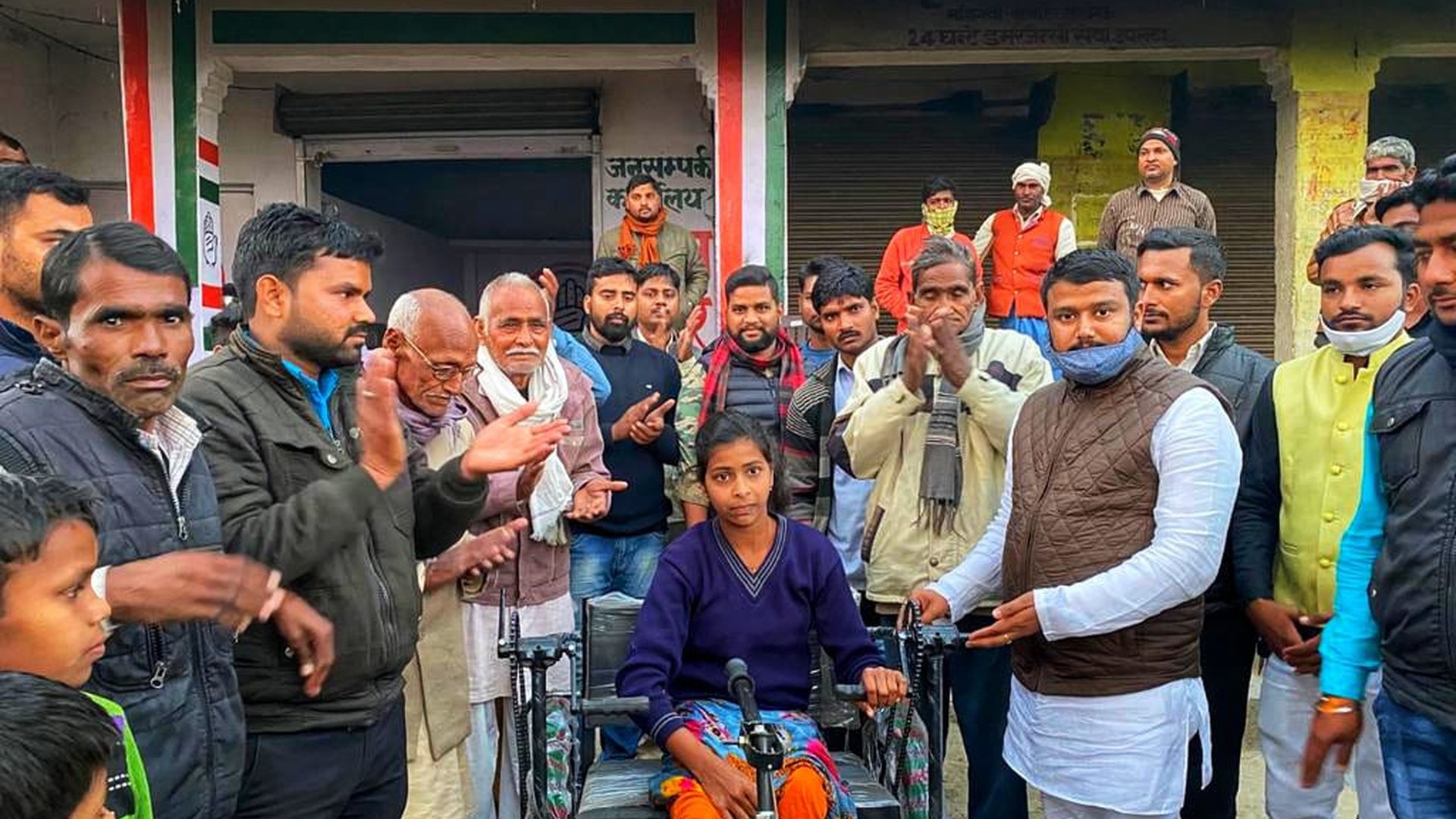 Tricycle handed over to a person with disability